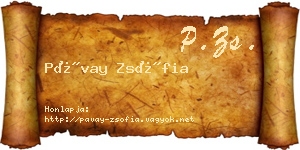 Pávay Zsófia névjegykártya