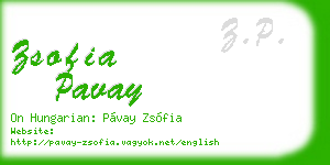 zsofia pavay business card