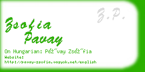 zsofia pavay business card